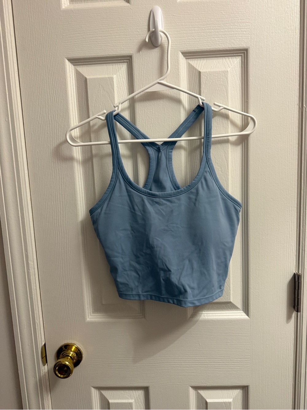 Light Blue Women's Racerback Crop Tank Top